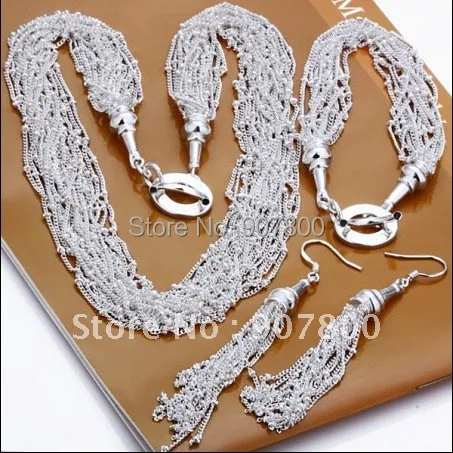 Женский ювелирный набор чокеры браслет и серьги серебряного цвета свадебный