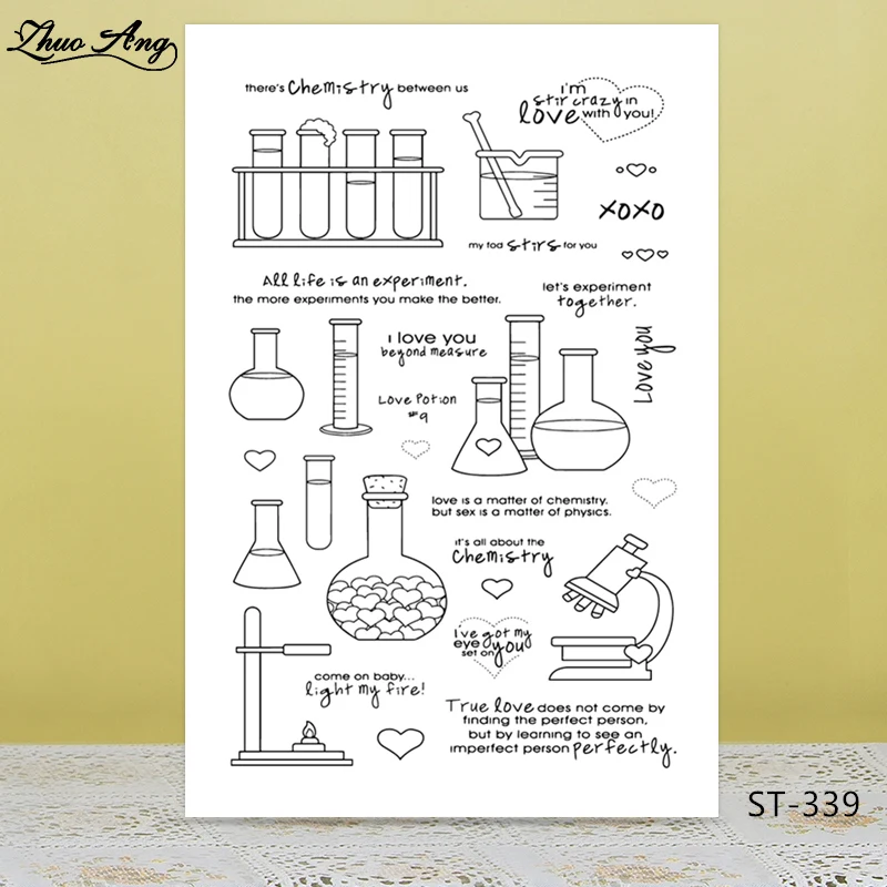 Chemical instrument Transparent silicone Stamp for DIY Scrapbooking/Photo Album Decorative Card Making Clear Stamps Supplies | Дом и сад