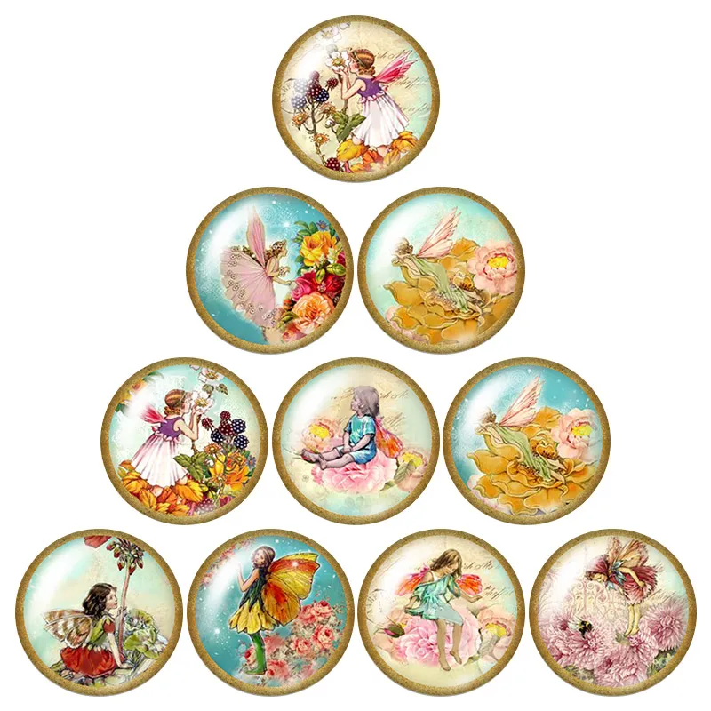 Fashion Beauty Girls Japanese girl 10pcs 12mm/18mm/20mm/25mm Round photo glass cabochon demo flat back Making findings ZB0576 - Цвет: ZB0876