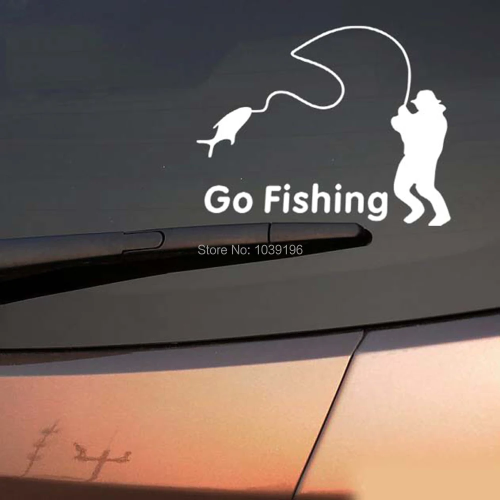 Забавная Автомобильная наклейка Go Fishing автомобильная автомобильные аксессуары