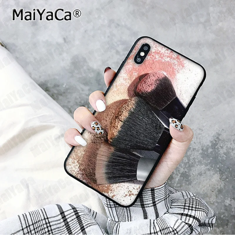A8 MaiYaCa Красивая Девичья Кисть для макияжа Черная оболочка чехол для телефона iphone 11 pro 5Sx 6 7 7plus 8 8Plus X XS MAX XR - Цвет: A8