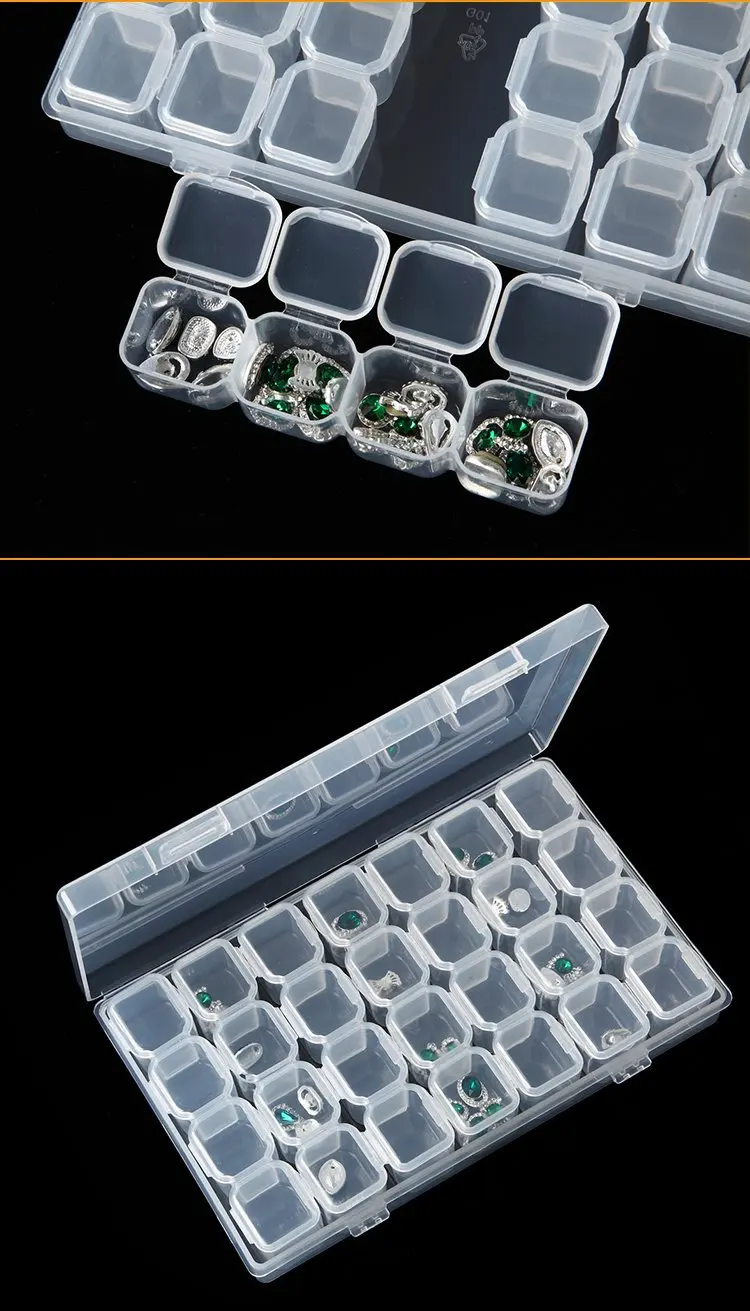 Модный контейнер для хранения ногтей пластиковый с 28 отсеками 27 |