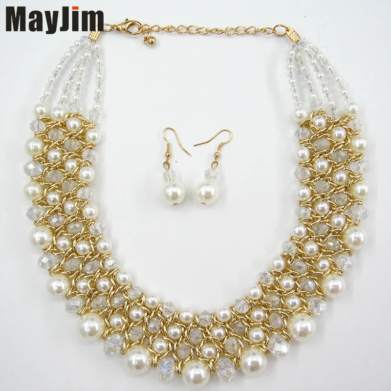 Заявление ожерелье 2017 мода ювелирные наборы Ручной Работы из бисера цепи большой