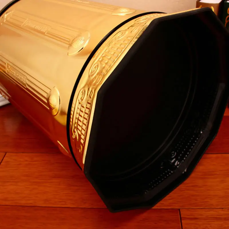 

Luxury10L gold stainless steel metal trash can garbage cans open by hand trash can kitchen for home decor LJT008