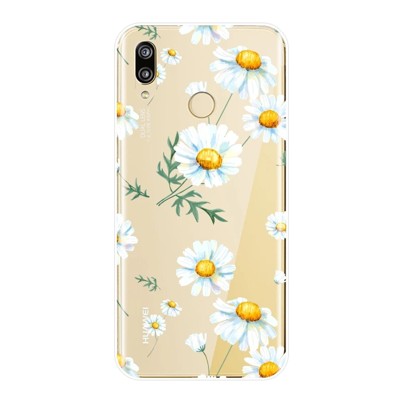 Задняя крышка для Huawei P9 Lite Mini P10 Plus P20 Pro P Smart мягкий силиконовый чехол с цветами