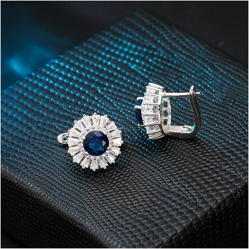 Shineland Винтаж Роскошные Красочные Круглый Цирконий Кристаллические серьги для