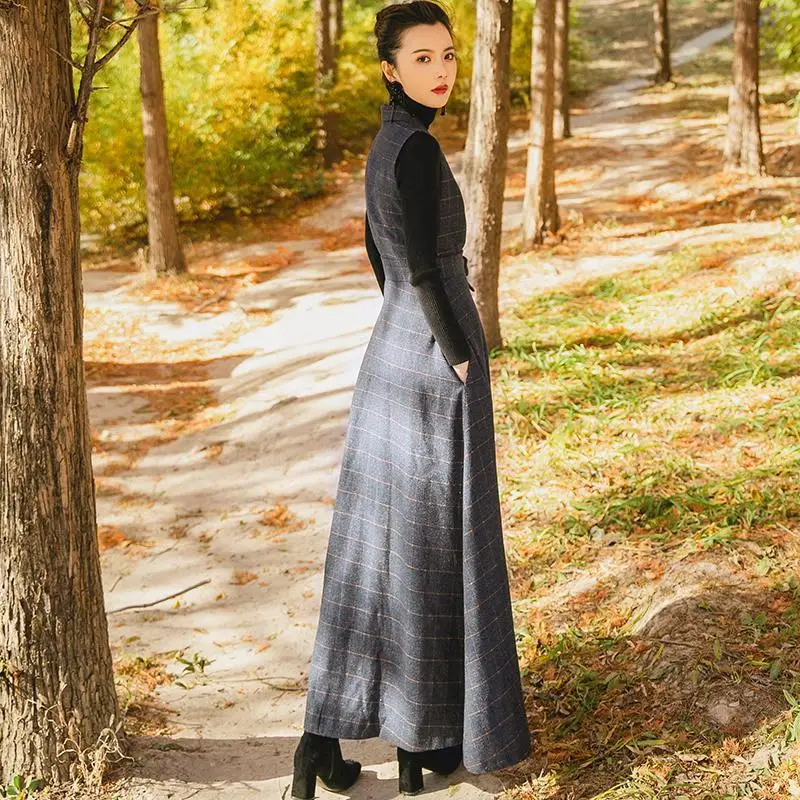 Пластичный монтаж Демисезонный Вельветовое платье Для женщин черный Винтаж