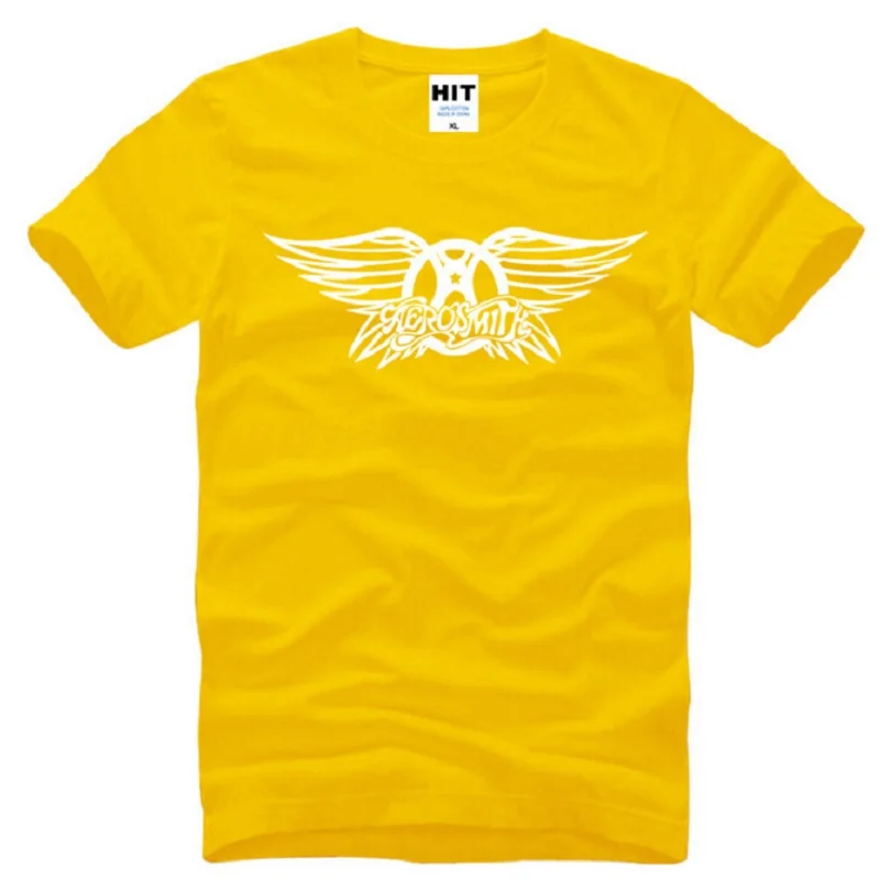 yellow t shirt 2 Новые летние футболки AEROSMITH DREAM ON CAT Rock, мужские хлопковые футболки с коротким рукавом, модные мужские футболки в стиле хип-хоп, рок-ролл - Цвет: yellow t shirt 2