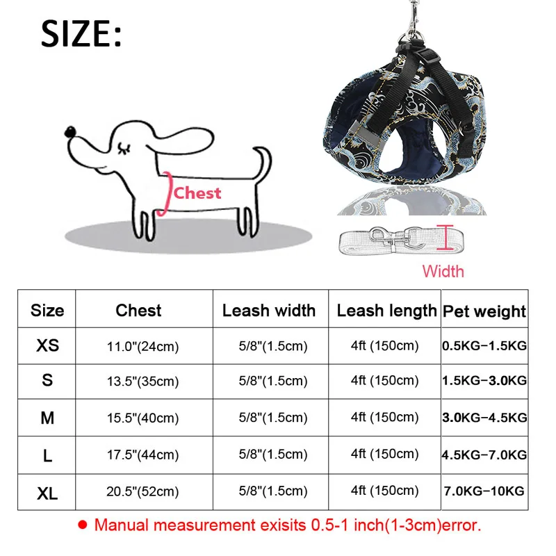 Шлейка для собак чихуахуа мопса нейлоновая сетчатая жилетка маленьких и средних
