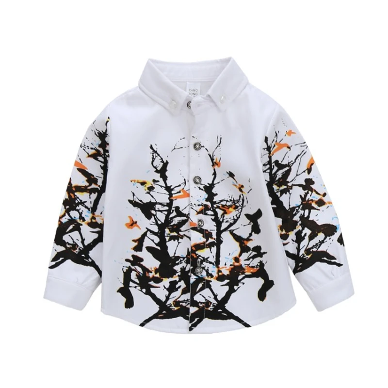 Хлопковая рубашка с длинным рукавом для мальчиков на свадьбу|Рубашки| |