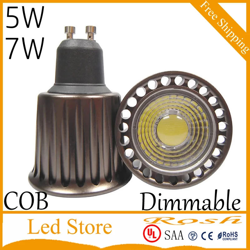 Светодиодная лампа Gu10 Mr16 светильник точечной подсветки регулируемый 5 Вт 7 COB AC110