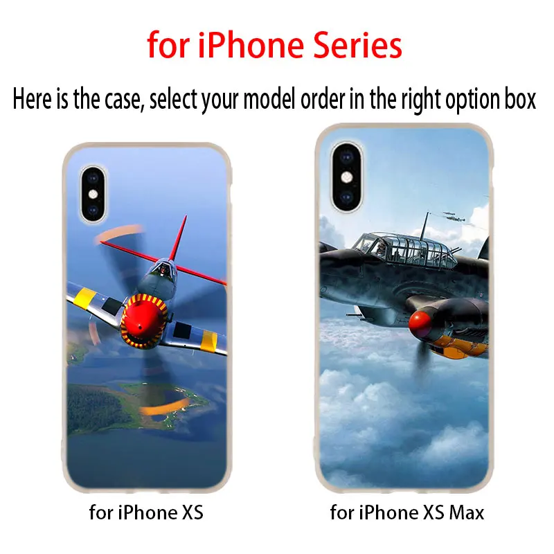 Пропеллер истребитель мягкий чехол для iPhone 12 11 Pro X XS Max XR 8 7 6 Plus 5s SE 2020 S 1 мини Чехол |
