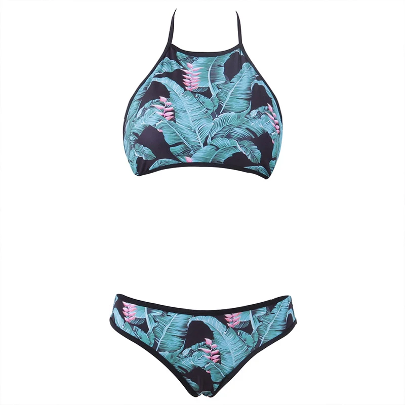 JRNNORV дерево пуш-ап бикини набор для женщин Холтер гофрированный купальник