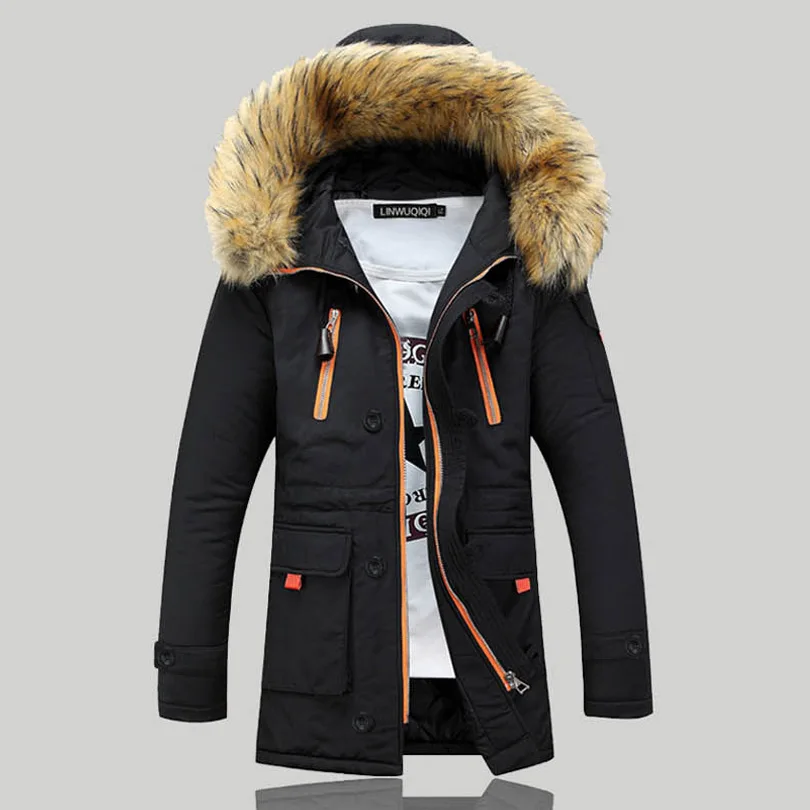 New Winter Men s Parka Clothing thicken Windproof male warm Coat With Fur Hooded teens lovers Windbreaker down jacket | Мужская одежда