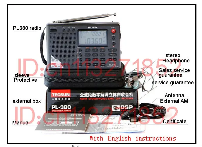 Tecsun PL-380 PL380 радио Цифровой PLL Портативный Радиоприемник FM Стерео/LW/SW/MW DSP Приемник