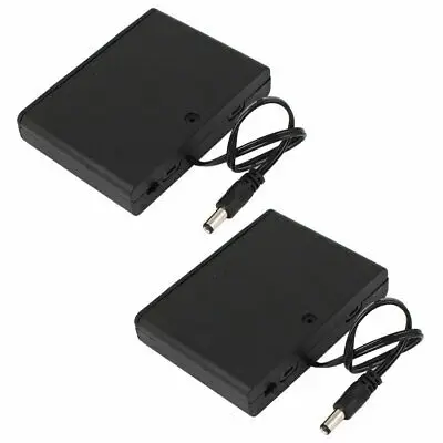 

2pcs 9V 6 x AA Battery Switched Holder DC 2.1mm Enclosed Case Box Wire Lead