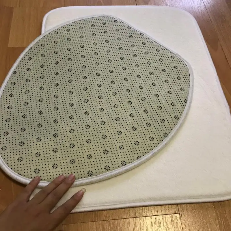Zeegle 2 шт./компл. образец губка Туалет впитывающие мягкая Memory Foam коврик анти-скольжения Ванная комната ковролин чехол типа "сделай сам" Белый мат