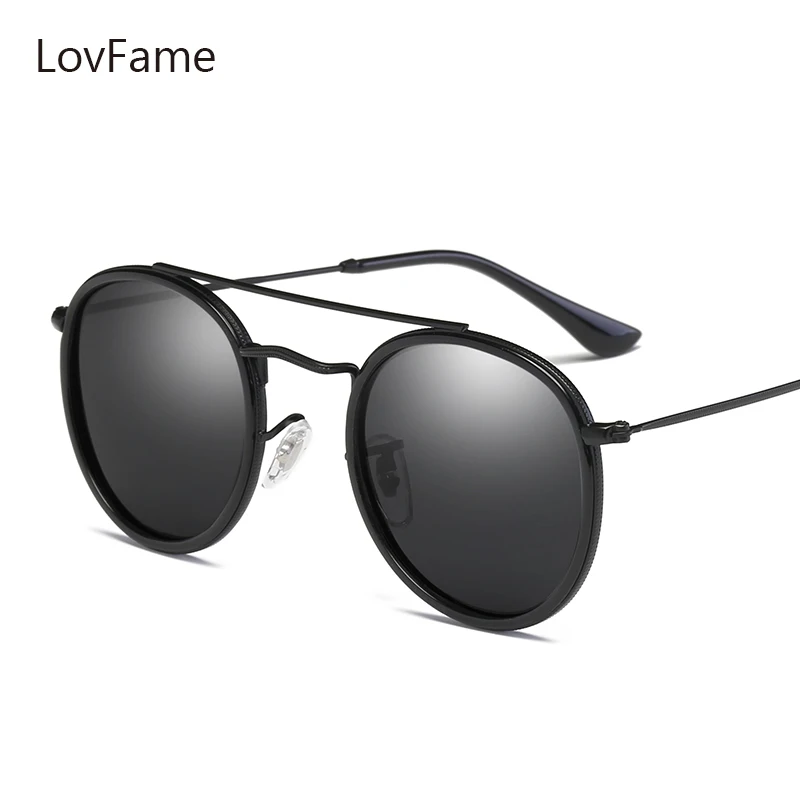 Lovfame Мода 2017 г. круглый Солнцезащитные очки для женщин Cateye дамы Защита от солнца