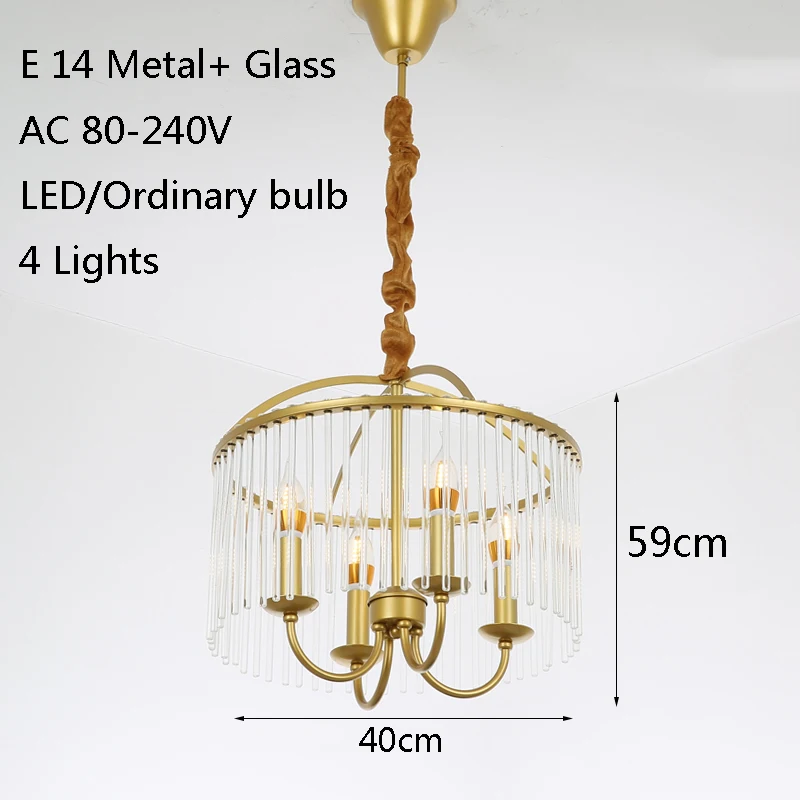 American pastoral Classic luxury pendant lamp E14 LED light for living room bed restaurant parlor study office cafe | Освещение