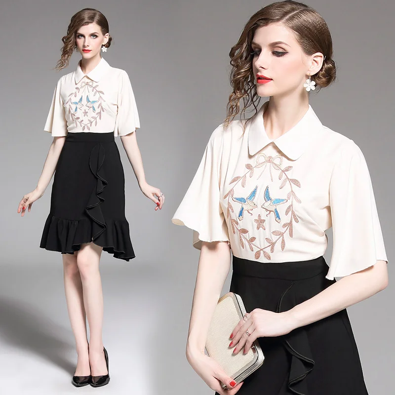 Женское летнее платье с вышивкой и цветочной вышивкой|Женские платья| |