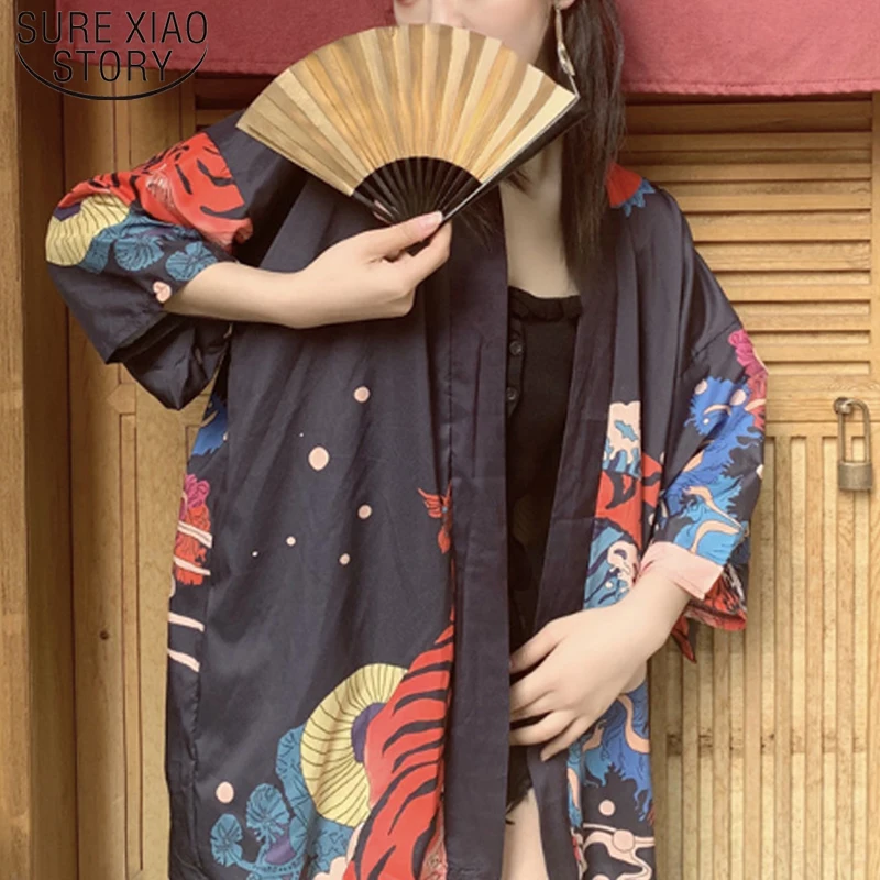 

Fashion Ladies Clothing Women Tops and Blouse Tops Women Print Three Quarter Blouse Spring Streetwear 4314 50
