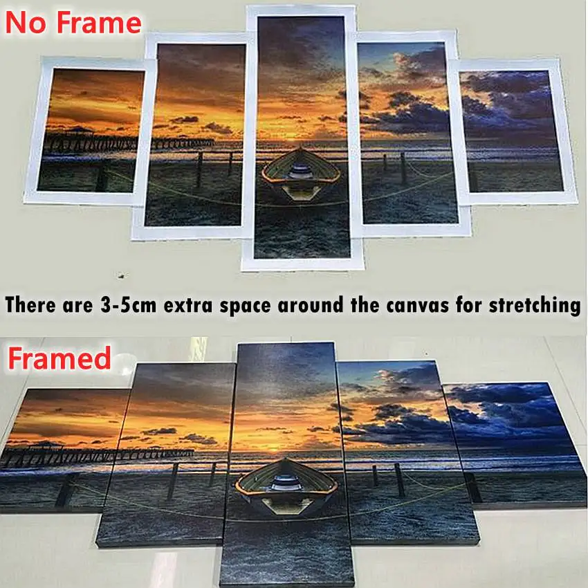 

Wall Art Canvas Prints Golden Road Buildings Lights Landscape Canvas Painting Pictures for Living Room Wall Decor Dropshipping