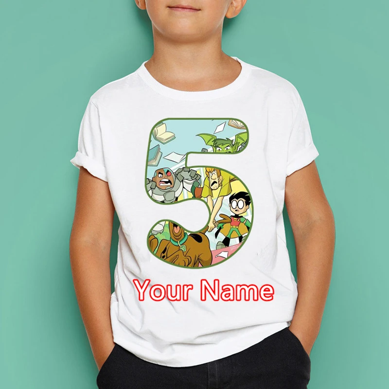 Детская футболка Скуби Ду тайна машина с номером на день рождения топы короткими