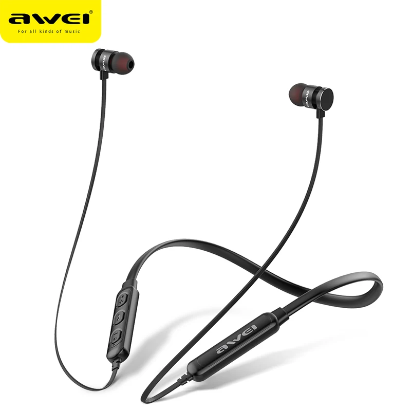 AWEI T11S, Bluetooth наушники, гарнитура, беспроводные наушники с микрофоном, 3D бас, стерео, шейным ремешком, спортивные наушники для телефона, iPhone, Xiaomi