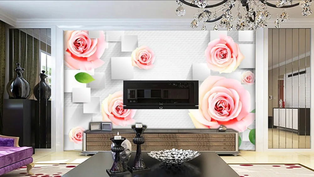 Wallpaper background wall sticker free shipping 3 d TV setting download roses | Дом и сад