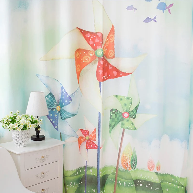 3d печать шторы с бесплатной доставкой! Ветряная мельница/медведь хлопок детская