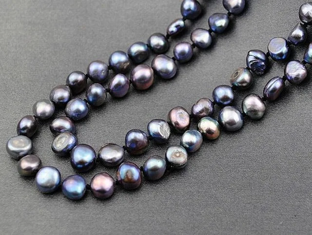 

Очаровательное длинное жемчужное ожерелье, ожерелье из натурального пресноводного жемчуга 48 дюймов, настоящие ювелирные изделия ручной ра...