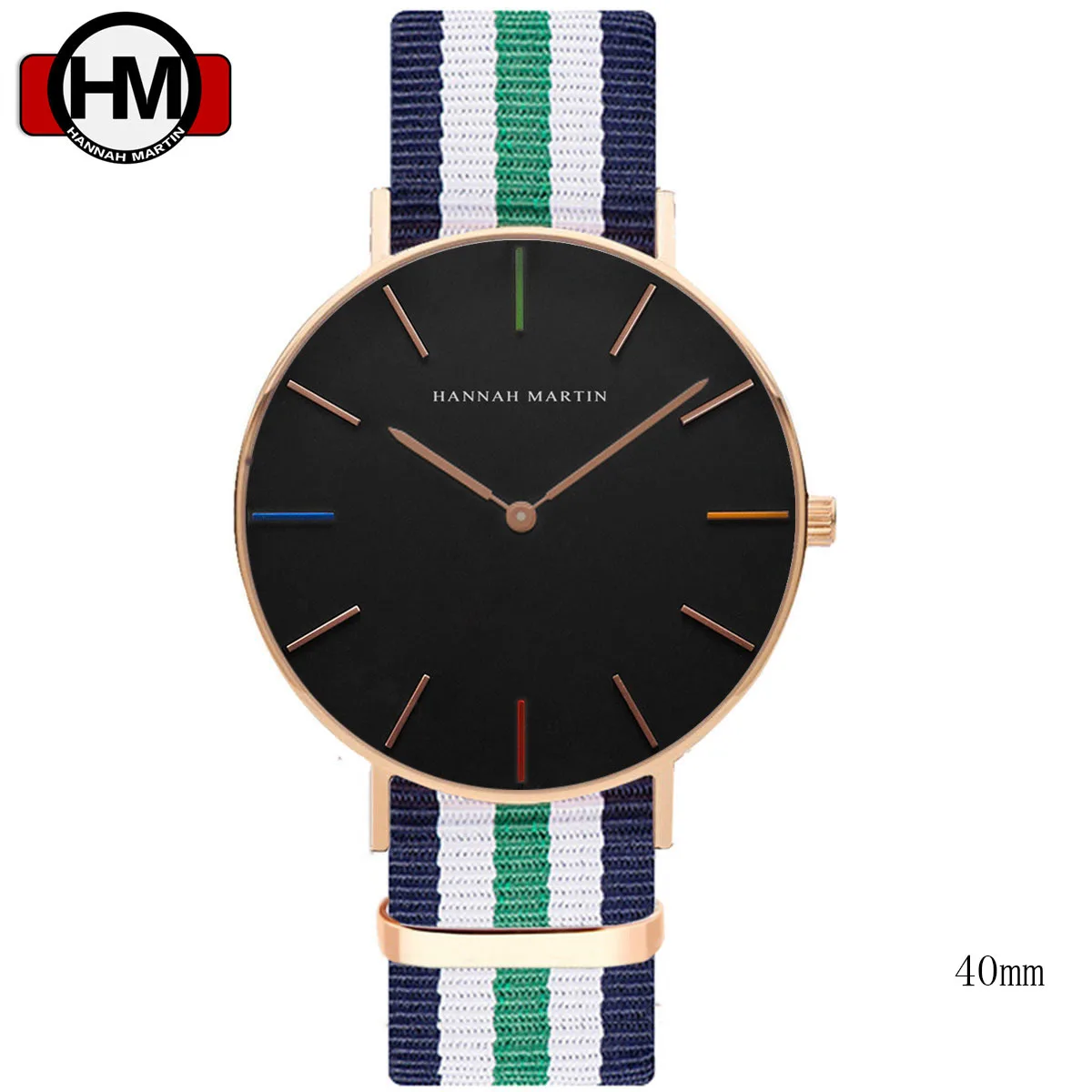 Men 40mm F3 Модные HANNAH Martin бренд DW стиль часы для мужчин's женщин кварцевые наручные часы цветная игла для женщин для мужчин кожа наручные подарок - Цвет: Men 40mm F3