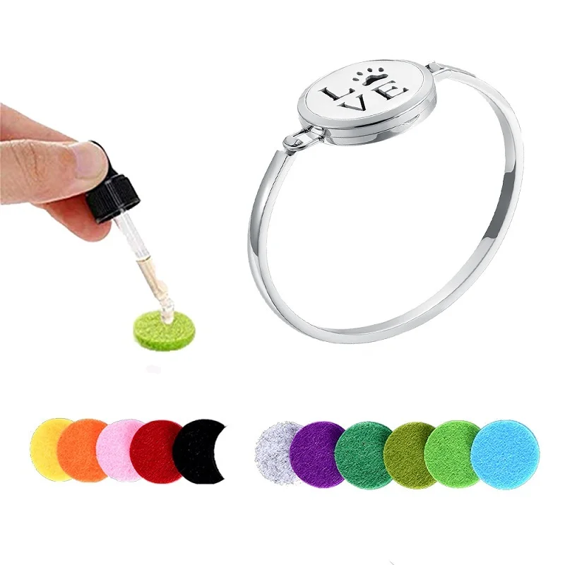 Нержавеющая сталь Синий кожаный ремешок черный циферблат Ароматерапия Эфирные