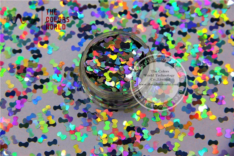 TCA100 лазерный голографический Серебряный Цвет бант в форме галстука 5 мм размер