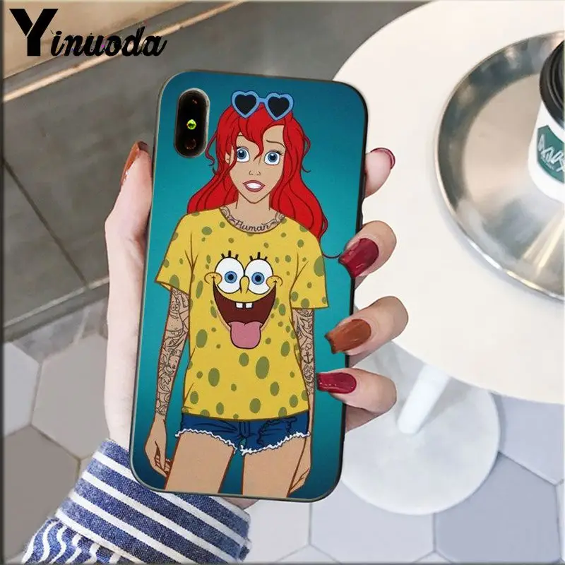 Yinuoda Татуированная принцесса Алиса Ариэль Жасмин дизайн телефона Обложка для Apple iPhone 8 7 6 6S Plus X XS MAX 5 5S SE XR