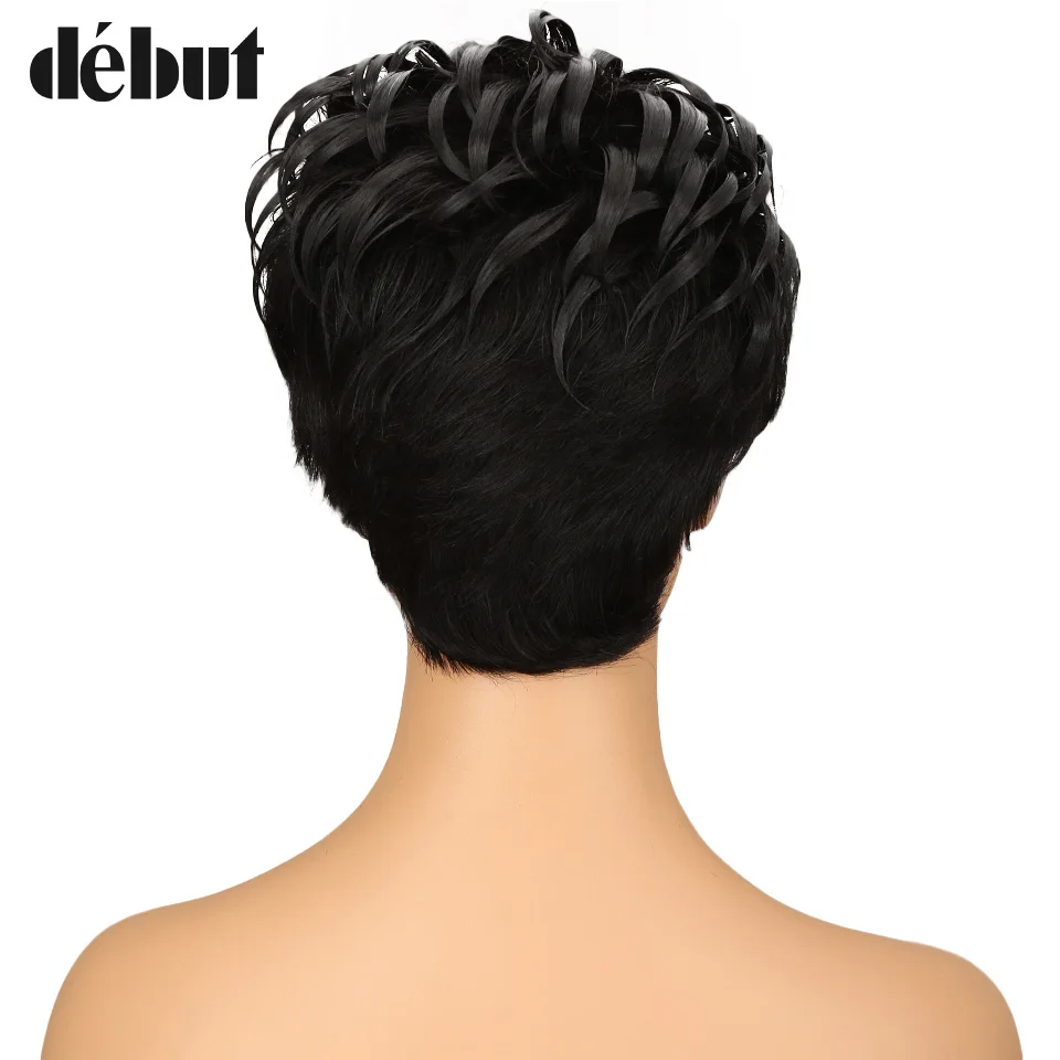 Дебютные бразильские Кудрявые Волнистые волосы remy короткие f1b/99j Омбре цвет Bobo человеческие волосы парики для черных женщин Mohawk машина сделал парики - Цвет волос: # 1B