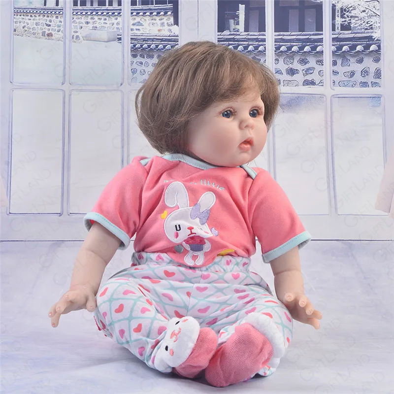 Кукла Reborn Baby 22 дюймов Розовая кукла мягкая хлопковая милая с кроликом принцесса