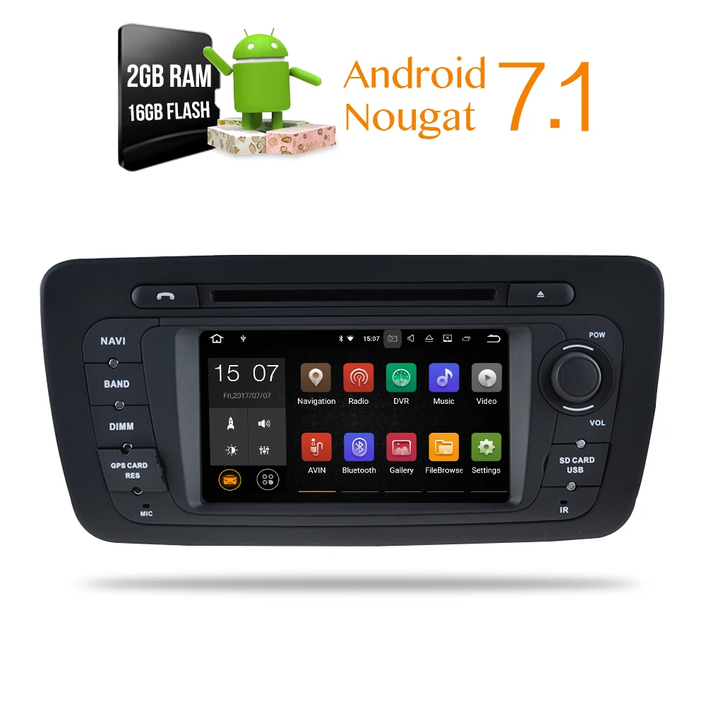 Android 7 1 Автомобильный DVD стерео плеер gps ГЛОНАСС навигации мультимедиа для Seat Ibiza