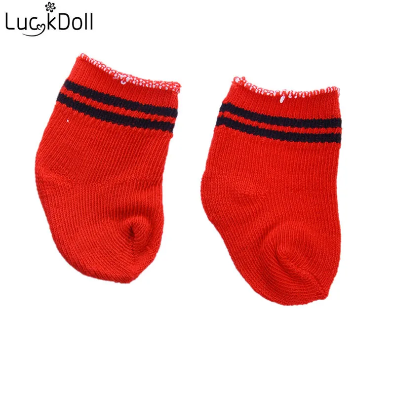 n1247 LUCKDOLL красочные носки подходят 18 дюймов Американский 43 см Кукла одежда аксессуары, игрушки для девочек, поколение, подарок на день рождения - Цвет: n1247