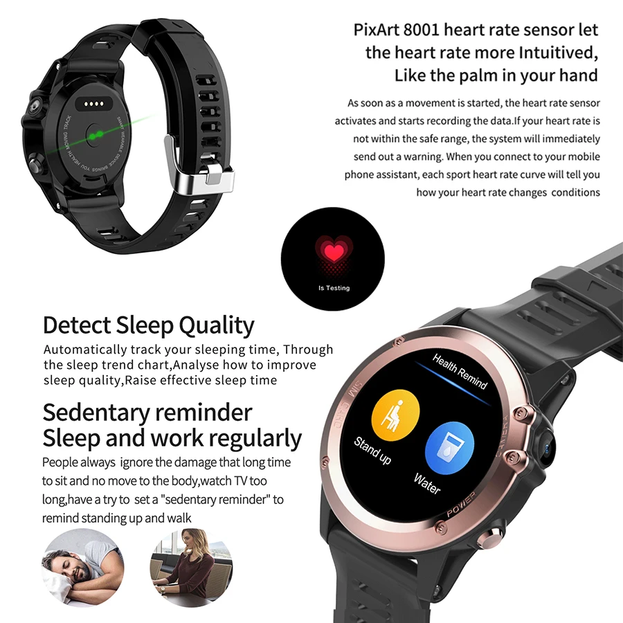 Roadtec IP68 Смарт часы swimproof с Камера GPS трекер SmartWatch ОС Android Поддержка 3G Wi Fi альтиметр