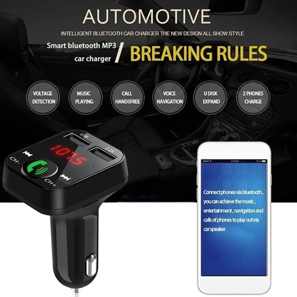 Автомобильное зарядное устройство fm-передатчик Aux модулятор Bluetooth 4,0 автомобильный комплект Hands Free беспроводной Bluetooth lcd MP3 плеер двойное USB зарядное устройство