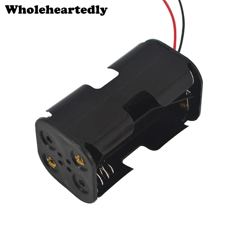 Высококачественный черный пластиковый чехол держатель для батарей AA * 4 1 5 в