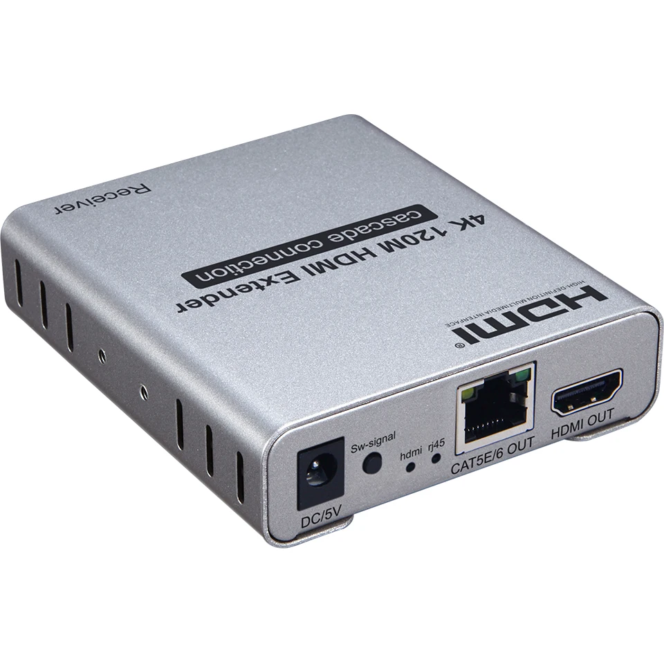 4 K 120 m HDMI удлинитель с петлей используйте кабель cat5e или cat6 вместо кабеля для
