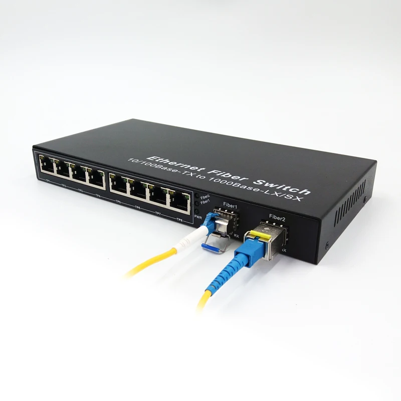 10 port sfp switch 2 fiber and 8 rj45 gigabit ethernet optical FTTH | Компьютеры и офис