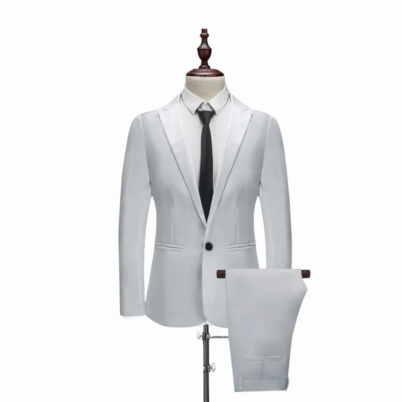 white style1 MJARTORIA, роскошный мужской костюм, приталенные блейзеры для мужчин, деловой костюм, официальная вечеринка, повседневная одежда, костюмы(пиджак+ брюки - Color: white style1