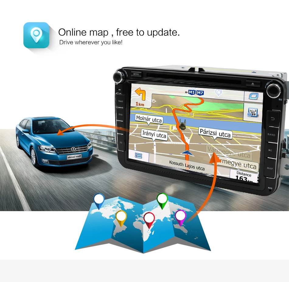 Bosion Android 8 0 автомобильный DVD gps Navi для Volkswagen SKODA OCTAVIA Fabia GOLF 6 polo Bora MK4 B6 PASSAT Tiguan DAB + Wifi|dvd