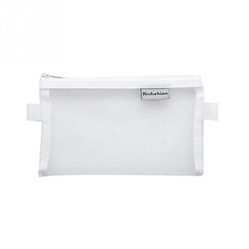 1Pcs Transparent Grid Zipper Pen Bag Pencil Case Storage Package Stationery School Supplies | Канцтовары для офиса и дома