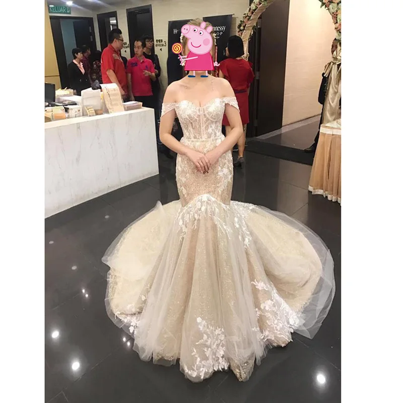 

Fashionable Mermaid Wedding Dress 2018 Sweetheart Corset Lace Appliqued Bridal Gowns Vestidos De Novia