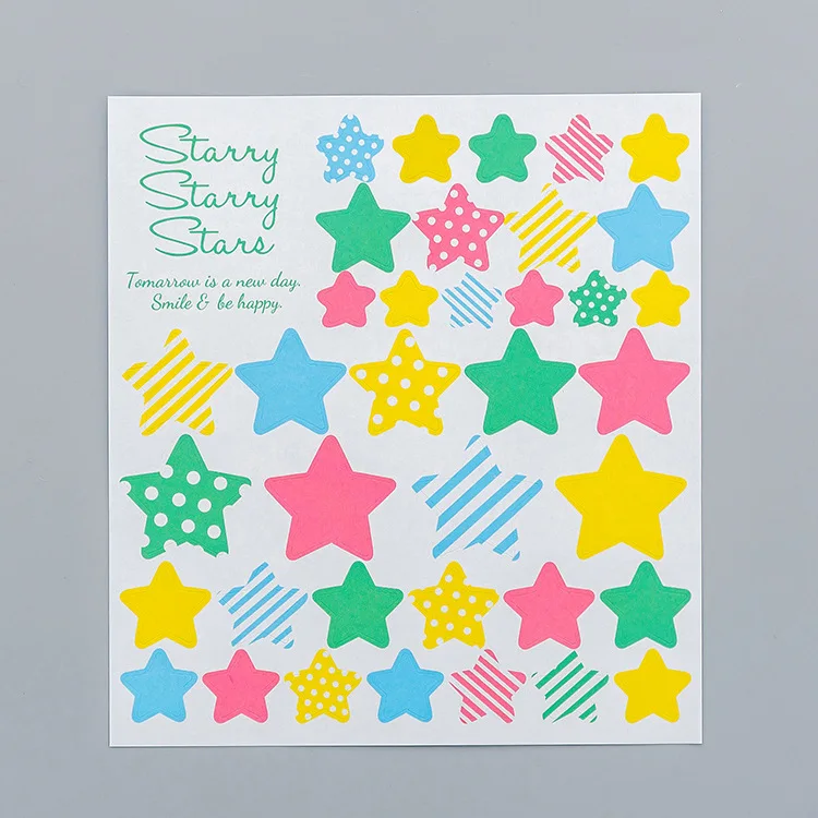 Pentagram 3 1 лист мультяшный геометрический дневник стикер s Post It Kawaii планировщик Memo DIY Скрапбукинг наклейка канцелярские товары новая детская игрушка наклейка s - Color: Pentagram 3