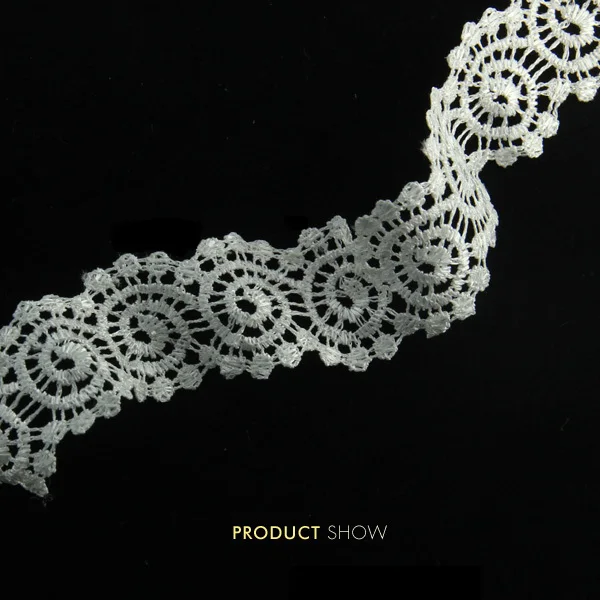 Белая вышитая аппликация растворимая в воде венецианская кружевная ткань